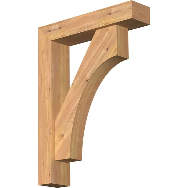 Ekena Millwork 1464447 5 1/2x22W x 24x22D x 32x22H Westlake Block Smooth Bracket w/ Offset Brace - Western Red Cedar