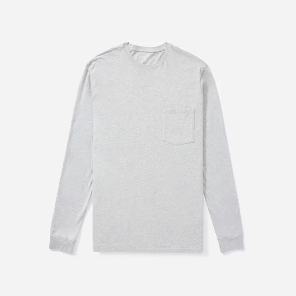 Men's Organic Cotton Long-Sleeve Pocket T-Shirt, Uniform by Everlane in Heather Grey, Size M