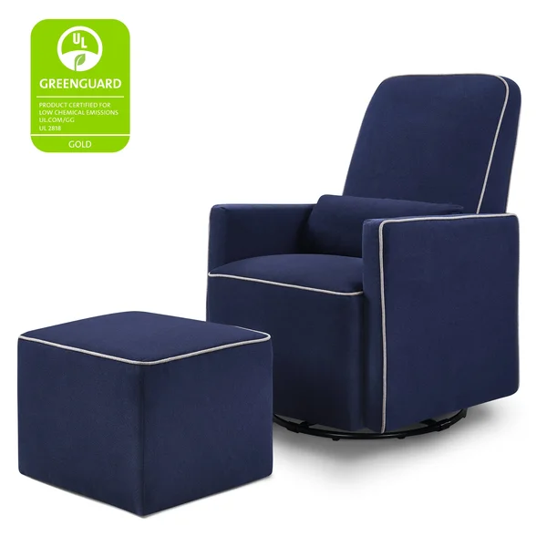 Davinci Olive Glider and Ottoman - Blue by Ashley HomeStore