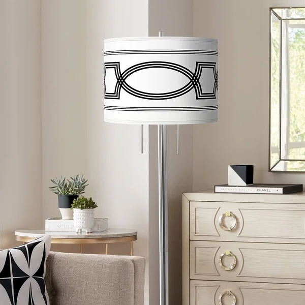 Giclee Glow Concave Giclee Brushed Nickel Garth Floor Lamp, Silver