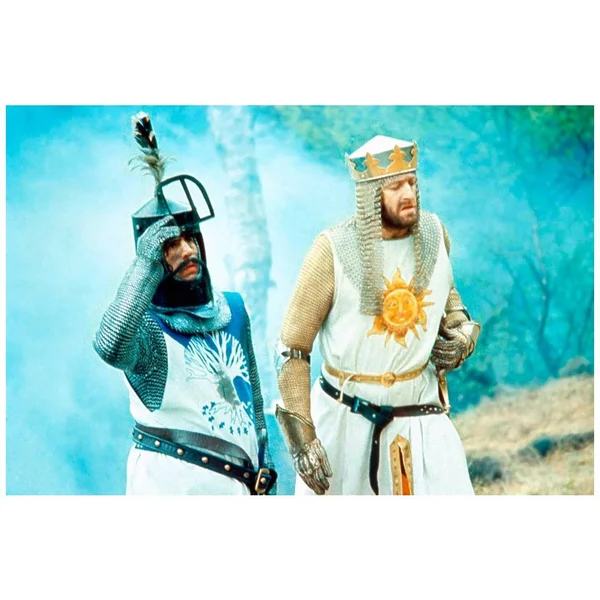 Everett Collection EVCMCDMOPYEC018HLARGE Monty Python & The Holy Grail from Left - Terry Jones Graham Chapman as King Arthur