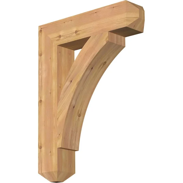 Ekena Millwork BKT06X26X34THR04SWR 5 1/2x22W x 26x22D x 34x22H Thorton Craftsman Smooth BRACKET - Western Red Cedar