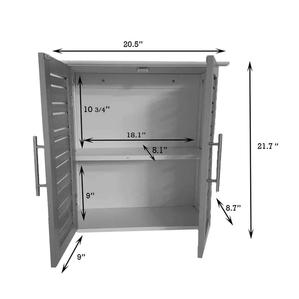 Evideco Bathroom Wall Mounted Storage Cabinet Wood Miami White