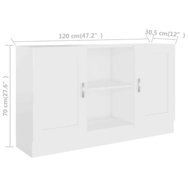vidaXL Sideboard White 47.2x22x12x22x27.6x22 Chipboard
