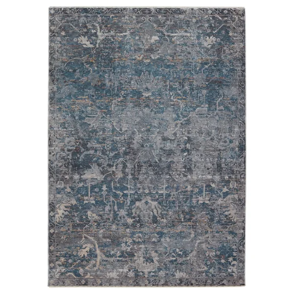 Alderine Floral Blue/ Gray Area Rug - 6'x9'