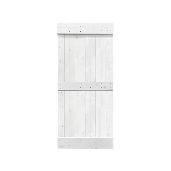 CALHOME Mid-Bar Series Stained Solid Wood Interior Sliding Barn Door - White - 42 x 84