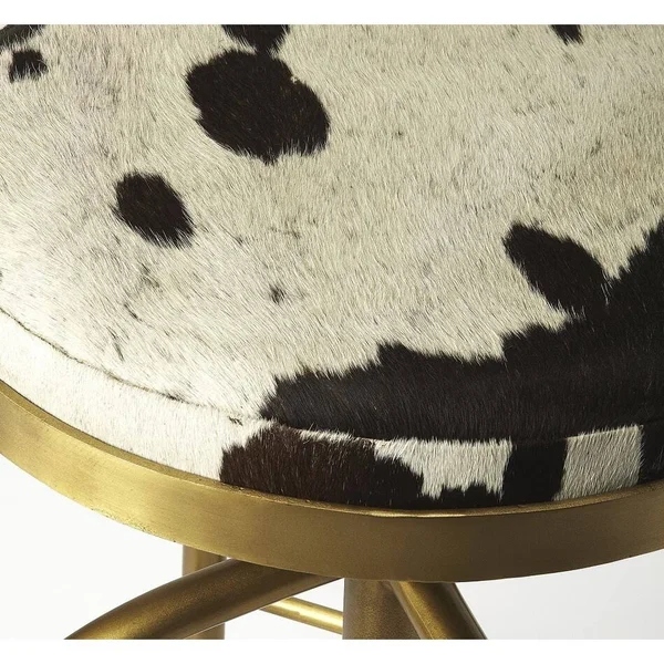 HomeRoots Hair on Hide Leather Bar Stool (389122)