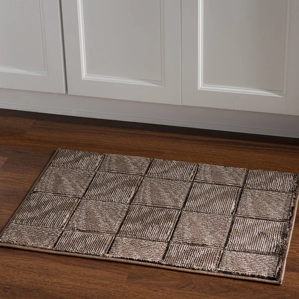 Linon Milan Striped Area Rug Brown