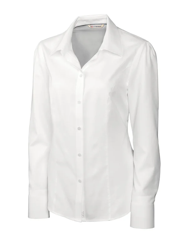 Cutter & Buck Women's Long Sleeve Epic Easy Care Nailshead - White - M