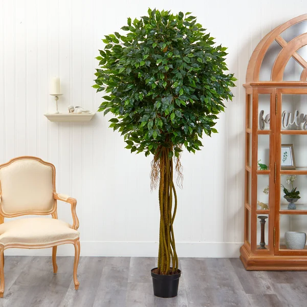 Nearly Natural 7.5 ft. UV Resistant Indoor/Outdoor Ficus Tree