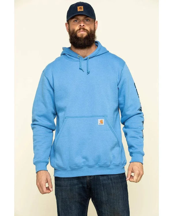 Carhartt Men's Midweight Sleeve Logo Hooded Sweatshirt