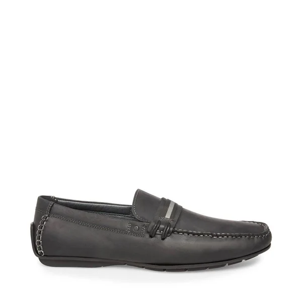 Steve Madden Grab Men's Slip on Shoes Black Leather : 9 D