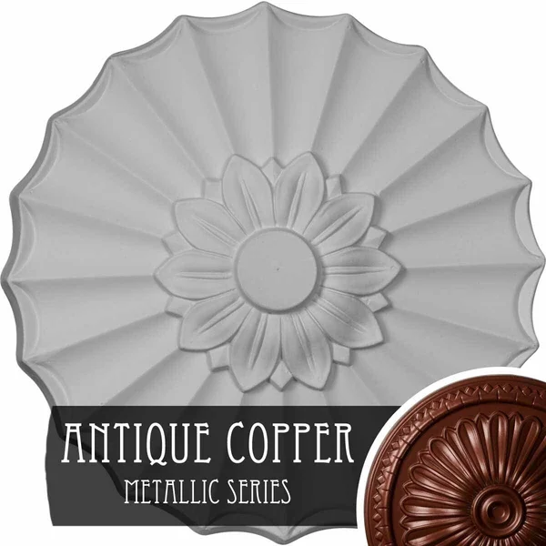 9 inchod x 1 3/8 inchp Shakuras Ceiling Medallion (Fits Canopies Up to 1 3/8 inch), Hand-Painted Hickory
