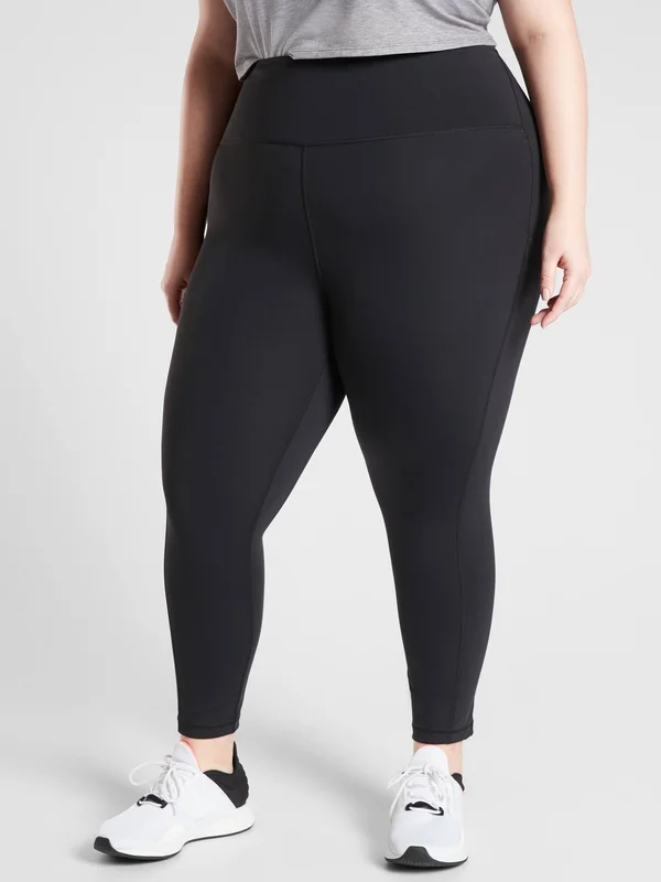 Athleta Women's Ultimate Stash Pocket 7/8 Tight Black Regular Size XL