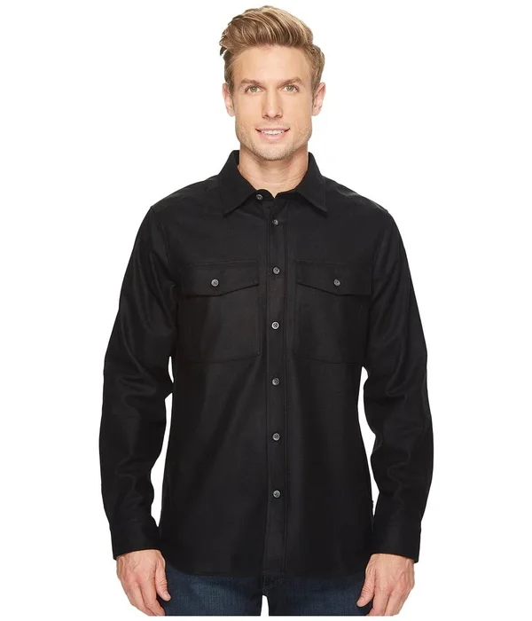 Fjallraven - Men's Ovik Re-Wool Long Sleeve Shirt - Black, S