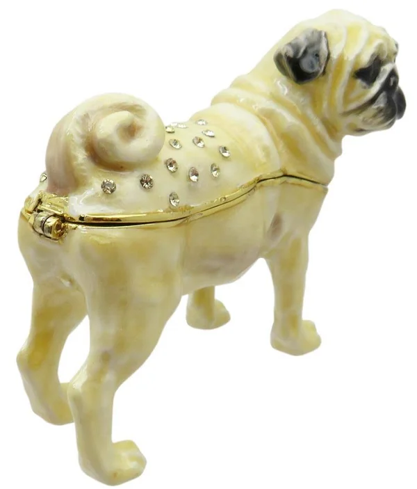 Pug Jeweled Trinket Box with Swarovski Crystals.