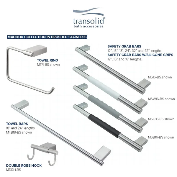 Transolid Maddox Grab Bar (24-in - Brushed Stainless) MS24BS