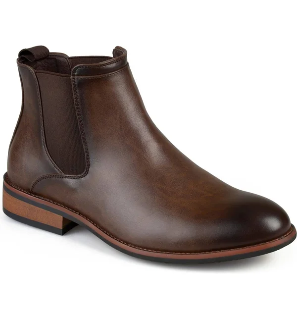 Men's Vance Co. Landon Chelsea Boot in Brown Size 8.5 Wide