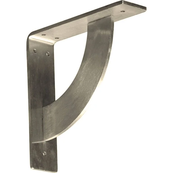 Ekena Millwork BKTM02X08X08BUSS 2 in. W x 8 in. D x 8 in. H Bulwark BRACKET, Stainless Steel