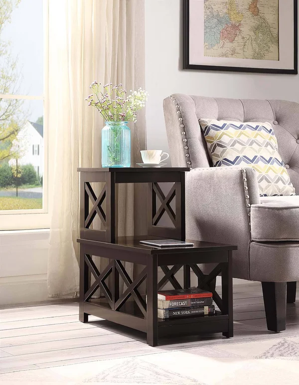 Convenience Concepts Oxford 2 Step Chairside End Table, Espresso