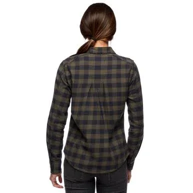 Black Diamond Women's Spotter LS Flannel Shirt - Xs - Tundra - Carbon Plaid