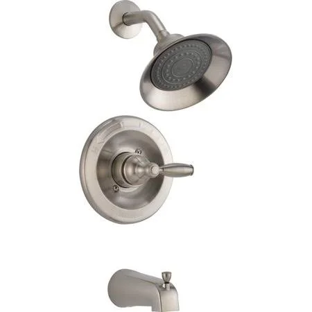 Peerless Claymore Single-Handle Tub and Shower Faucet Trim Kit with Single-Spray Shower Head - Brushed Nickel PTT188790-BN (Valve