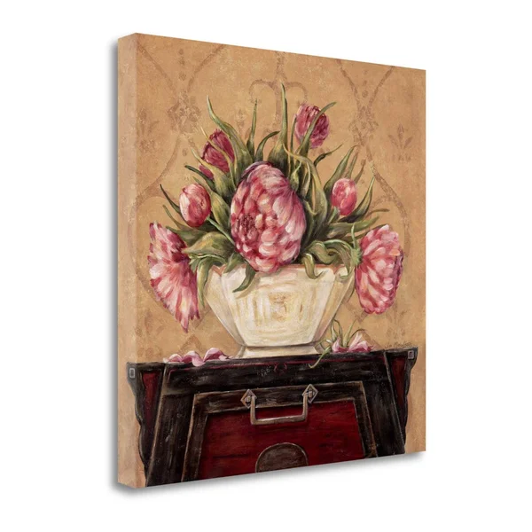 Tangletown Fine Art 'Zen Peonies' Print on Canvas, Brown