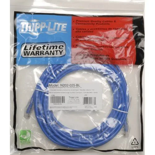 Tripp Lite Cat6 Gigabit Solid Conductor Snagless Patch Cable RJ45 M M Blue 175-ft N202-175-BL