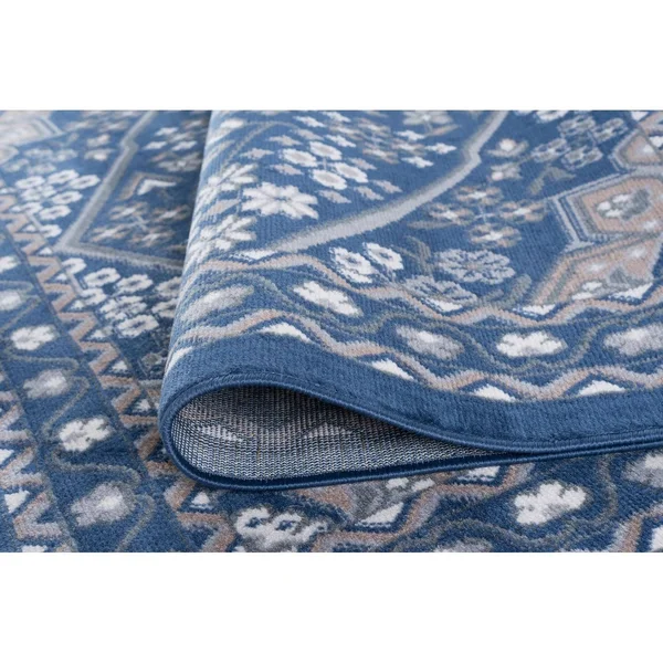 Alise Rugs Hamilton Traditional Oriental Runner Rug - 7&10 x 7&10 - Navy