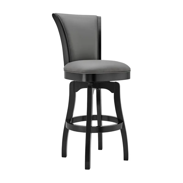 26 Inches Leatherette Swivel Counter Stool with Flared Legs - Gray