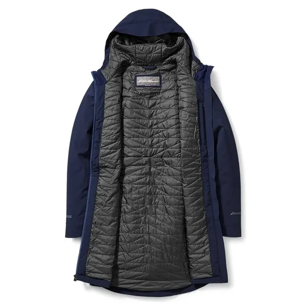 Eddie Bauer Women's Cloud Cap Stretch Insulated Trench Coat - Black - XL