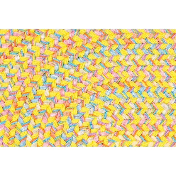Rhody Rug Playful Indoor/Outdoor Braided Rug (Yellow 2& x 4& Runner)