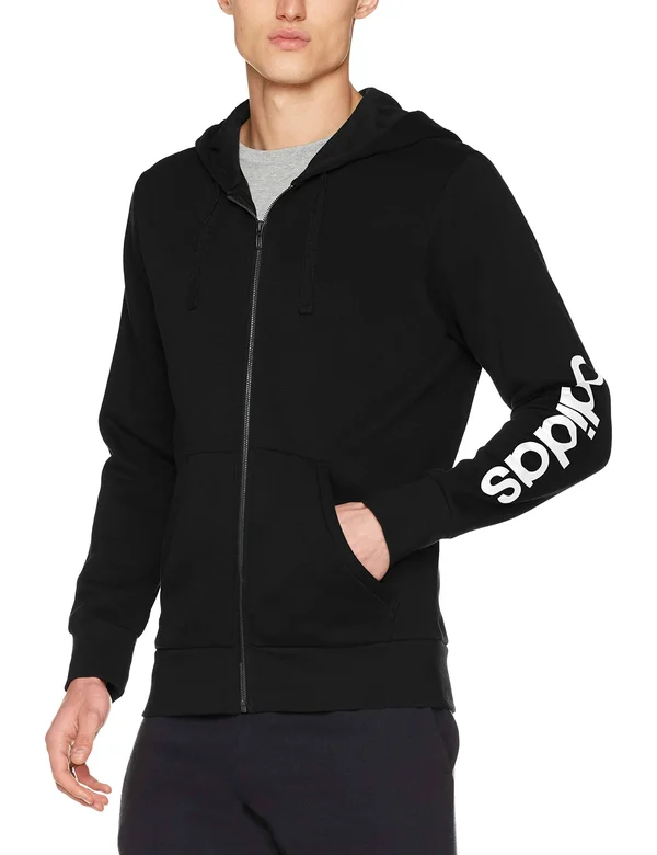 Adidas Essentials Linear Full-Zip Hood Fleece