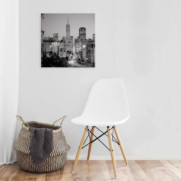 Easy Art Prints Alan Blaustein's 'San Francisco Skyline #1' Premium Canvas Art - 30 x 30 - Brazilian Barnwood Frame