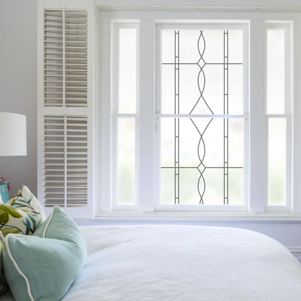 Allure Leaded Glass - Privacy Window Film (Static Cling) 8x22 x 86x22, Black Lines