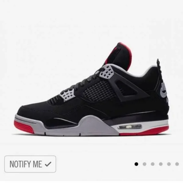 Air Jordan 4 Retro &Bred 2019 Release& Shoes - Size 18