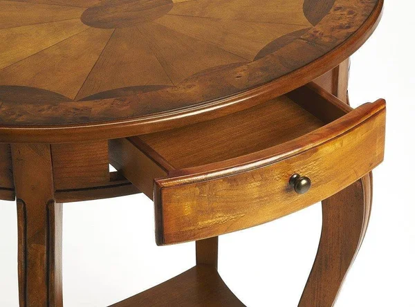 HomeRoots Living Room Jeanette Olive Ash Burl Oval Accent Table