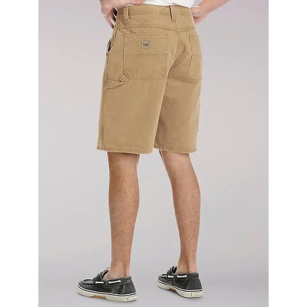 Lee Mens Dungarees Carpenter Khaki Shorts - Size: 42, Beige