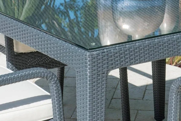 Panama Jack Onyx Square Table w/Glass