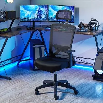 Aguayo Ergonomic Mesh Office Chair with Headrest The Twillery Co. Upholstery Color: Black