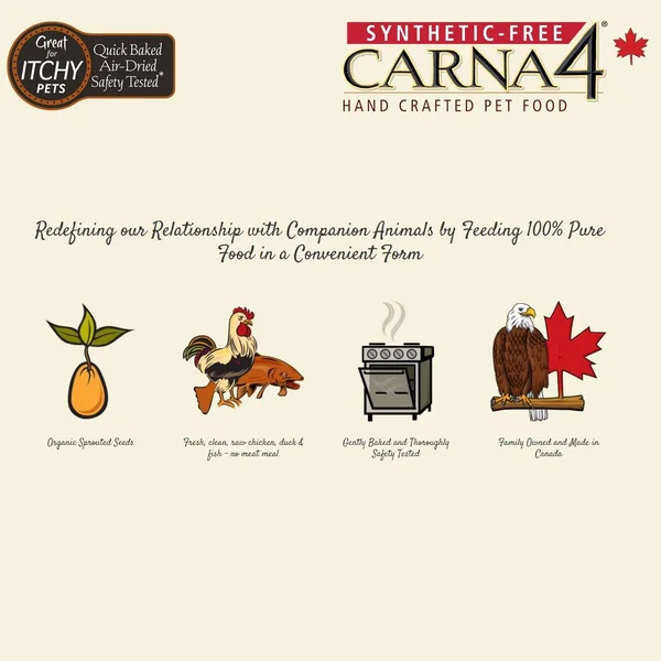 Carna4 Hand Crafted Dog Food, 13-Pound, Duck