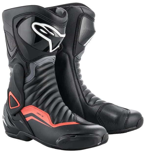 Alpinestars SMX 6 V2 Boots Black Fluo Red