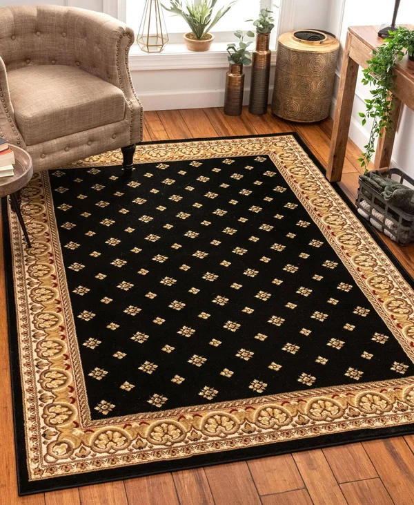 Well Woven Barclay Hudson Terrace Transitional Border Black 3&11 inch x 5&3 inch Area Rug