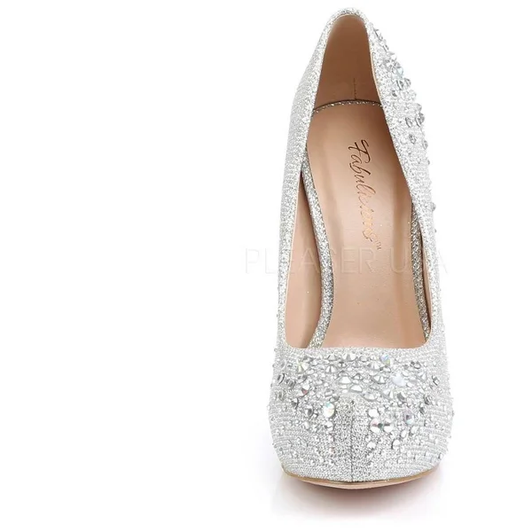 Fabulicious DEST06R_SGFA-7 1 in. Hidden Platform Pump Shoe - Silver, Size 7