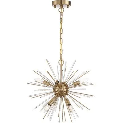 Folsom 6-Light Unique - Statement Geometric Chandelier Everly Quinn Finish: Vintage Brass