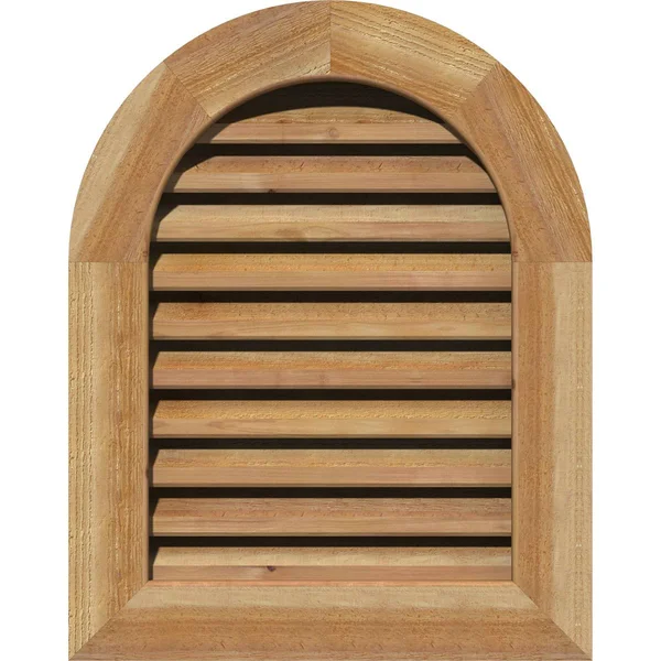 Ekena Millwork GVWRT32X3401RFUWR 32x22W x 34x22H Round Top Gable Vent (37x22W x 39x22H Frame Size): Unfinished, Functional, Roug