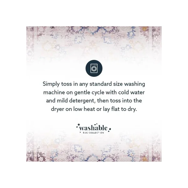 Linon Washable Merit Polyester 2'x8' Rug in Ivory - CYMX2307