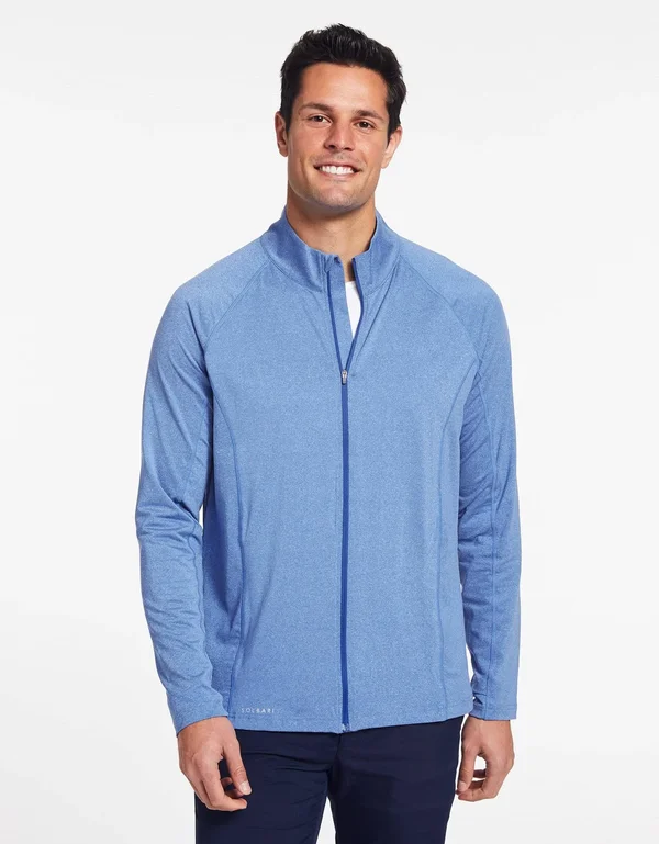 UPF 50+ Sun Protective Essential Full Zip Jacket for Men, Solbari Light Grey