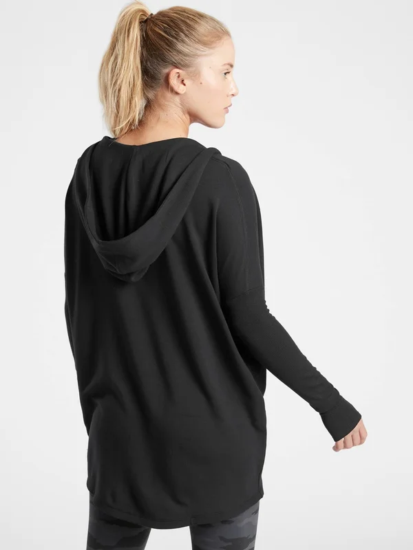 Athleta Women's Purana Wrap Sweatshirt Black Plus Size 2x