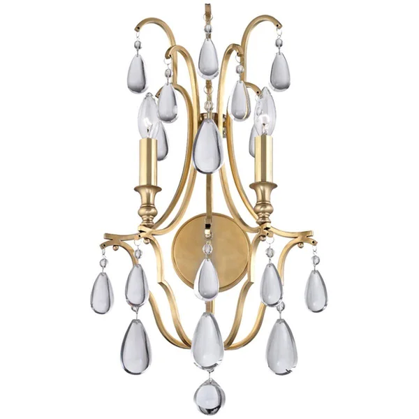 Hudson Valley 9302-PN Crawford 2 Light Wall Sconce - Polished Nickel